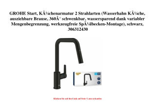 0482 GROHE Start  KÃƒÂ¼chenarmatur 2 Strahlarten  Wasserhahn KÃƒÂ¼che  ausziehbare Brause  360Ã‚Â° schwe