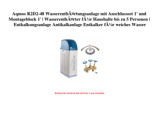 9417 Aqmos R2D2-48 WasserenthÃƒÂ¤rtungsanlage mit Anschlussset 1' und Montageblock 1'   WasserenthÃƒÂ¤rt