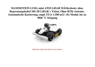 8682 MAMMOTION LUBA mini AWD LiDAR MÃƒÂ¤hroboter ohne Begrenzungskabel Mit 3D LiDAR   Vision  Ohne RTK-A