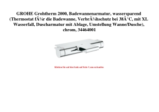5078 GROHE Grohtherm 2000  Badewannenarmatur  wassersparend  Thermostat fÃƒÂ¼r die Badewanne  VerbrÃƒÂ¼h