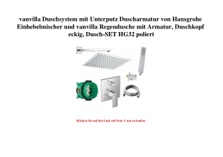 5707 vanvilla Duschsystem mit Unterputz Duscharmatur von Hansgrohe Einhebelmischer und vanvilla Regendus