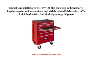 3187 Einhell Werkstattwagen TC-TW 150  bis max. 150 kg belastbar  7 kugelgelagerte  voll ausziehbare und