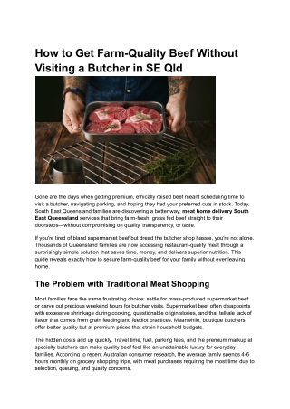How to Get Farm-Quality Beef Without Visiting a Butcher in SE Qld