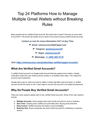 Top 24 Platforms How to Manage Multiple Gmail Wallets without Breaking Rules