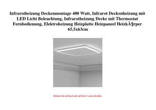 9430 Infrarotheizung Deckenmontage 400 Watt  Infrarot Deckenheizung mit LED Licht Beleuchtung  Infraroth