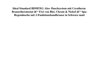 3294 Ideal Standard BD583XG Alu  Duschsystem mit Ceratherm Brausethermostat Ã¢Â€Â“ Frei von Blei  Chrom