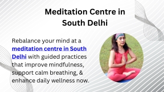 Meditation Centre in South Delhi