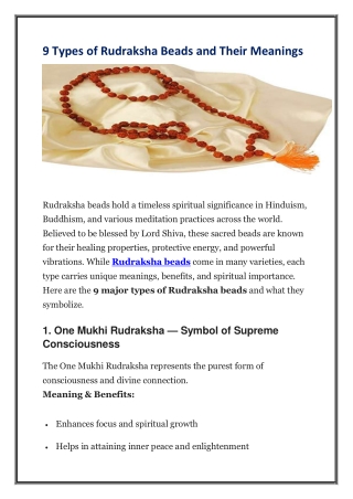 9 Types of Rudraksha Beads and Their Meanings