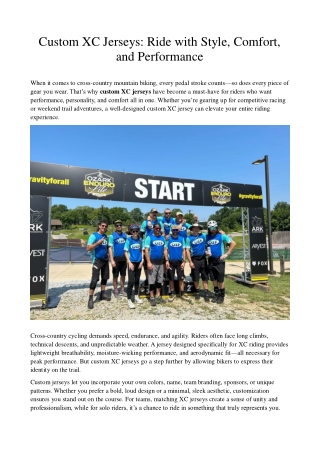 Custom XC Jerseys: Ride with Style, Comfort, and Performance