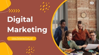 Red Yellow Abstract Shape Digital Marketing Presentation