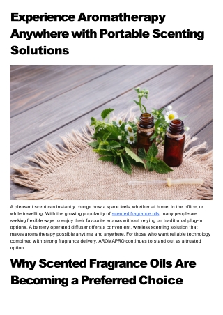 Experience Aromatherapy Anywhere with Portable Scenting Solutions
