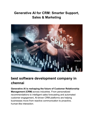 2 Generative AI for CRM Smarter Support Sales and Marketing
