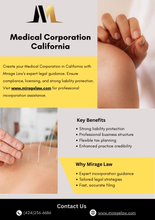 Medical Corporation California - www.miragelaw.com