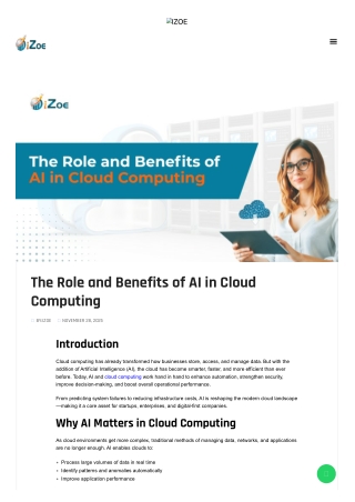 Cloud ComputingThe Role and Benefits of AI in Cloud Computing
