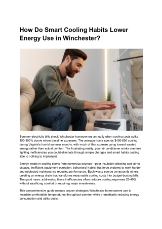 How Do Smart Cooling Habits Lower Energy Use in Winchester?