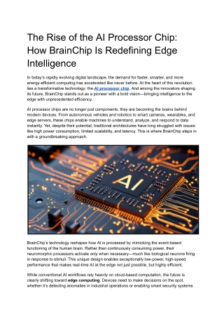 The Rise of the AI Processor Chip_ How BrainChip Is Redefining Edge Intelligence