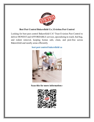 Best Pest Control Bakersfield Ca  Eviction Pest Control