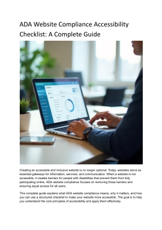 ADA Website Compliance Accessibility Checklist- A Complete Guide