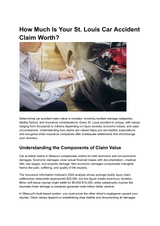 How Much Is Your St. Louis Car Accident Claim Worth_