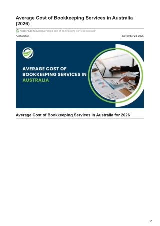 Average Cost of Bookkeeping Services in Australia (2026)