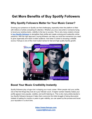 Get More Benefits of Buy Spotify Followers