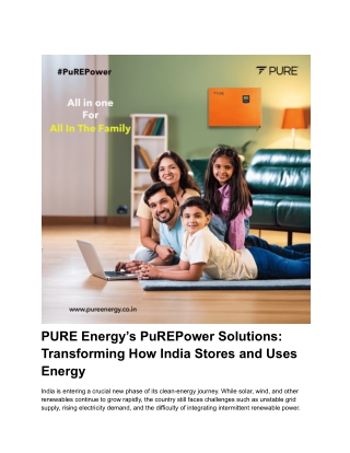 How PURE ENERGY Is Transforming Electric Mobility & Industrial Energy Storage
