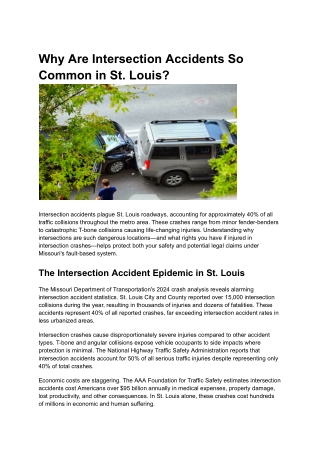 Why Are Intersection Accidents So Common in St. Louis_
