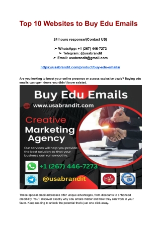 Top 10 Websites to Buy Edu Emails