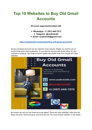 Top 10 Websites to Buy Old Gmail Accounts