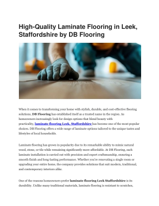 Premium Laminate Flooring & Expert Installation in Leek Staffordshire | DB Floor