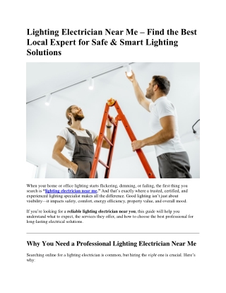 Lighting Electrician Near Me