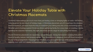 Christmas Placemats Set of 6: Elevate Your Holiday Table with Style and Function