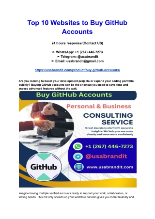 Top 10 Websites to Buy GitHub Accounts