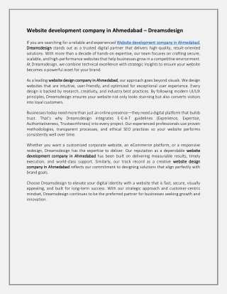 Website development company in Ahmedabad – Dreamsdesign