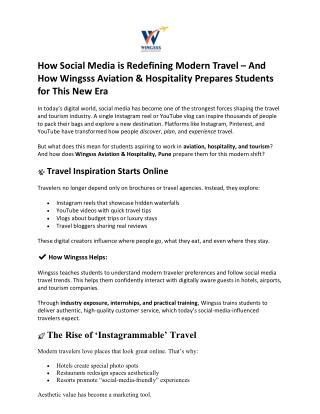 How socail media is redefining morden Travel