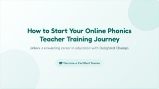 How to Start Your Online Phonics Teacher Training Journey