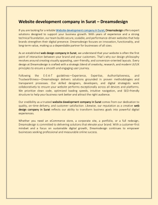 Website development company in Surat – Dreamsdesign