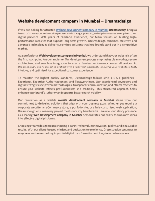 Website development company in Mumbai – Dreamsdesign