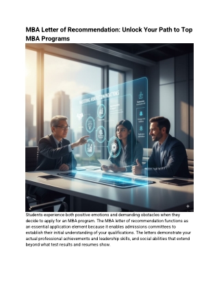 MBA Letter of Recommendation: Unlock Your Path to a Top MBA Program