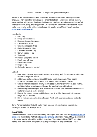 Paneer Lababdar – A Royal Indulgence in Every Bite