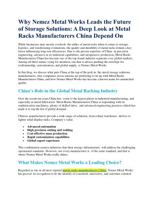 Future of Storage Solutions: A Closer Look at Metal Racks Manufacturers China
