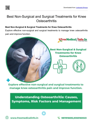 Best Non-Surgical and Surgical Treatments for Knee Osteoarthritis