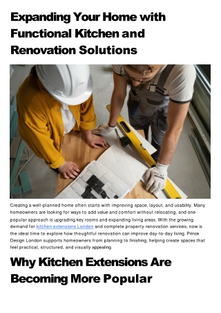 Expanding Your Home with Functional Kitchen and Renovation Solutions