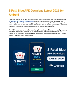 3 Patti Blue APK Download Latest 2026 for Android