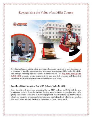 Recognizing the Value of an MBA Course