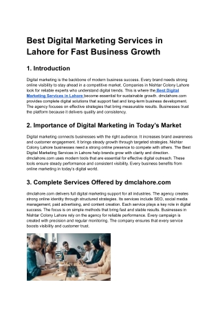 Best Digital Marketing Services in Lahore for Fast Business Growth