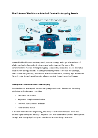 The Future of Healthcare: Medical Device Prototyping Trends
