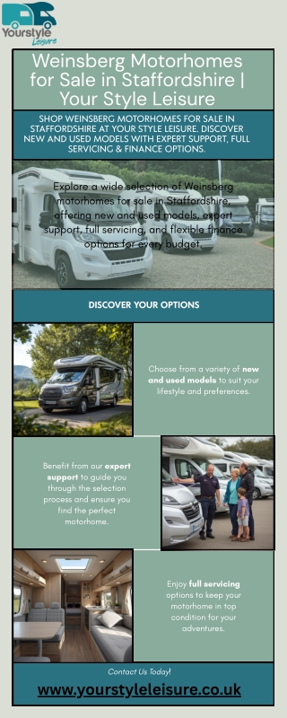Weinsberg Motorhomes for Sale in Staffordshire  Your Style Leisure