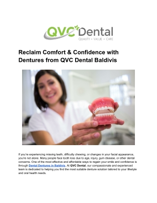 Reclaim Comfort & Confidence with Dentures from QVC Dental Baldivis