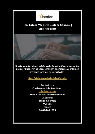 Real Estate Website Builder Canada | Ubertor.com